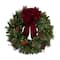 Haute Decor 30" Pre-Lit Berry & Pinecone Classic Christmas Wreath, Warm White LED Lights